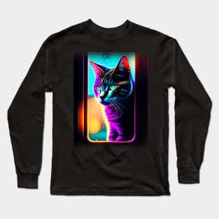 Galaxy Cat Coloful Long Sleeve T-Shirt